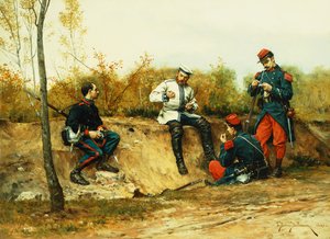 De gevangene, 1889 door Etienne Prosper Berne Bellecour
