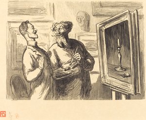 Een Realist vindt altijd een realist die hem bewondert door Etienne after Honoré Daumier