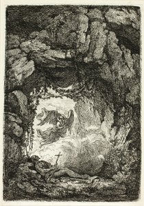 De dood van St. Jerome door Etienne de Lavallee Poussin