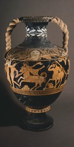 Amfoor door de Schilder van de Centauromachie. Roodfigurige aardewerk uit Porano (Umbrië). Etruskische Beschaving. 4e eeuw v.Chr. door Etruscan