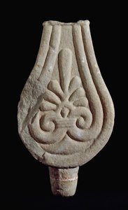 Etruskische beschaving: Stele van Fiesole in gres uit Sesto Fiorentino Italië. 550-500 v.Chr. Florence, Museo Archeologico door Etruscan