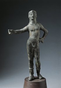 Italië, Provincie Arezzo, Cortona, Bronzen standbeeld van God Culsans
