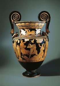 Italië, Lazio, Civita Castellana, Roodfigurige volute krater die Peleus afbeeldt die Thetis ontvoert, geschilderd door Aurora-schilder, 360/340 v.Chr. door Etruscan
