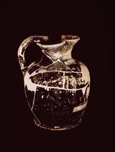Oenochoe met inscriptie xanthippos. Uit het graf 709 van Valle Trebbia, 5e eeuw v.Chr. door Etruscan