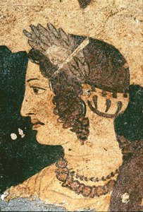 Portret van Velia Spurinna (detail) Fresco, 4e eeuw voor Christus