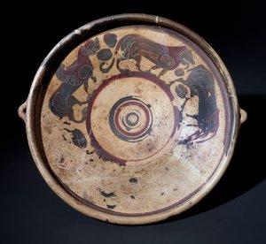 Terracotta plaat die dieren voorstelt, 600-590 v.Chr.