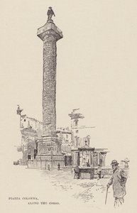 Piazza Colonna, langs de Corso door Ettore Tito