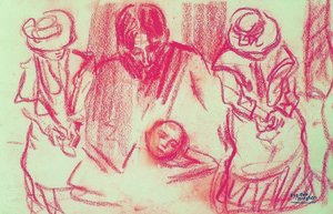 Der Maler Joseph Posenaer und Augustine Pautre