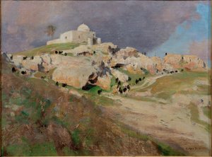 Gebied rond de Dode Zee door Eugen Felix Prosper Bracht