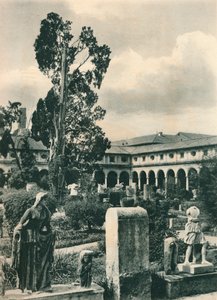 Tuin in het Museum van de Baden van Diocletianus, Rome, Italië door Eugen Poppel
