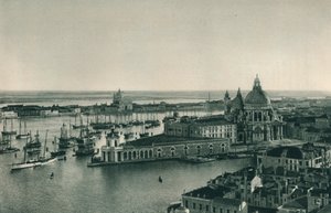 Grote Kanaal en de kerk van Santa Maria della Salute, Venetië, Italië, 1927