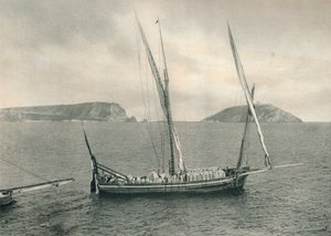 Zeilboot in de haven van Napels, Italië, 1927