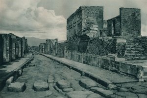 Straat tussen ruïnes, Pompeii, Italië, 1927