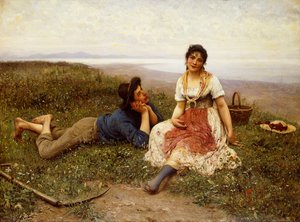 Flirtatie door Eugen von Blaas