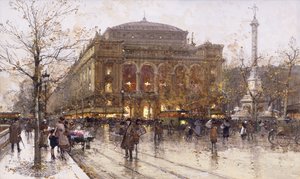 Place du Chatelet door Eugene Galien Laloue