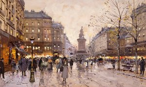 Een Herfstavond in Parijs door Eugene Galien Laloue
