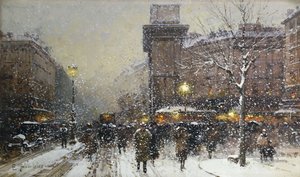 La Porte St. Martin door Eugene Galien Laloue