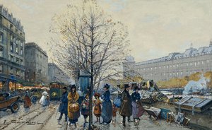 Quai Malaquais, Parijs door Eugene Galien Laloue