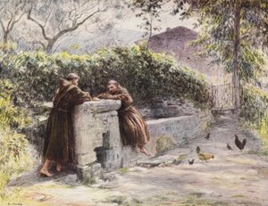 De Maaltijd van St. Franciscus en broeder Masseo bij de Fontein, St. Franciscus prijst Armoede