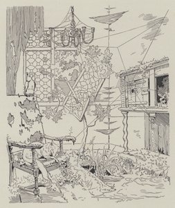 Scene uit La Dame de Gai-Fredon, door Quatrelles (Ernest L