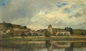 Het Dorp La Celle-sous-Moret door Eugene Antoine Samuel Lavieille