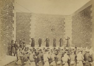 Executie van gijzelaars, gevangenis van La Roquette, 24 mei 1871, 1870-71 door Eugene Appert