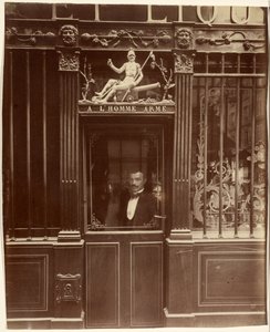 Café, rue des Blancs-Manteaux 25 door Eugène Atget