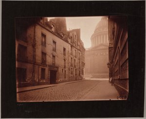 Hoek van de rue Valette en het Panthéon door Eugène Atget