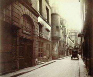 Hôtel des abbés de Fecamp, 3 rue Hautefeuille, 6e arrondissement, Parijs door Eugène Atget