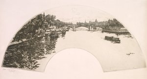 Waaier, De Seine gezien vanaf de Pont Royal (Éventail, La Seine vue du Pont Royal)
