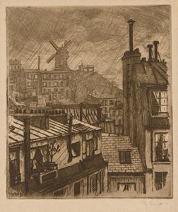Montmartre, le Moulin de la Galette, 1897 door Eugene Bejot