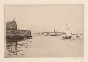 Saint-Malo Gezien vanaf Dinard door Eugene Bejot