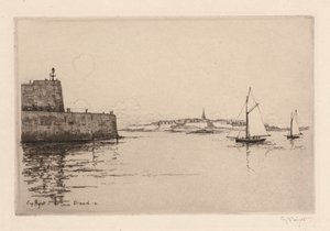 Saint-Malo gezien vanuit Dinard door Eugene Bejot
