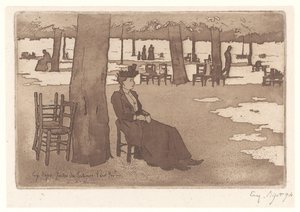 Vrouw in de Tuin van de Tuileriën in Parijs