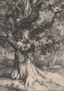De Charlemagne, eik met een arendsnest, 1845
