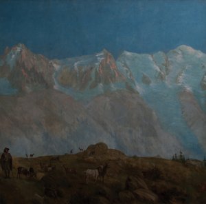 De Mont Blanc, de Aiguilles du Midi du Plan door Eugene Bourgeois