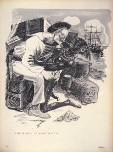 Civilisation et Syphilisation, p. 1863 gegraveerd door Grandjouan uit L