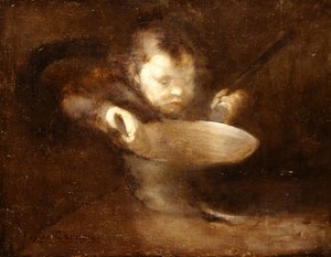 Kind bij de pan door Eugène Carrière