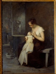 Voedende vrouw door Eugène Carrière