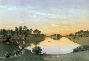 Meer in bois de Boulogne, c.1860 (gravure)