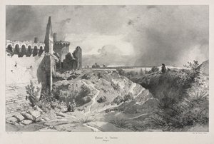 Pittoreske en Romantische Reizen in het Oude Frankrijk. Bretagne: Kasteel van Susinio door Eugene Ciceri