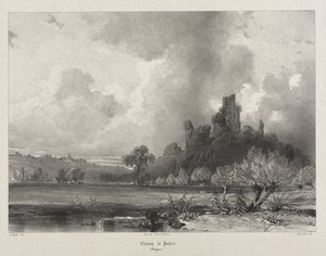 Pittoreske en romantische reizen in het oude Frankrijk. Bretagne: Kasteel van Penhoet door Eugene Ciceri