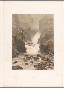 Zicht op de Barberine-waterval bij Vallorcine door Eugene Ciceri