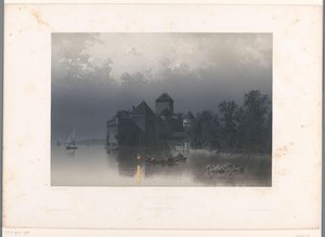 Zicht op het Kasteel van Chillon aan het meer van Genève door Eugene Ciceri