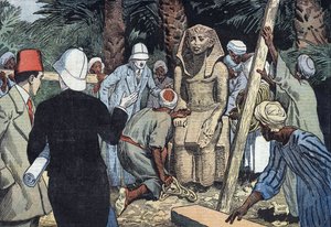 Ontdekt van het standbeeld van Sesostris III in 1862