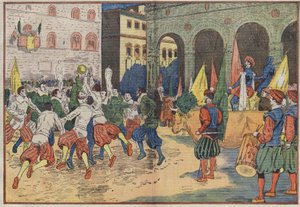 Florence, Italië: op de Place de la Seigneurie werd een deel van 