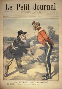 Kop of Munt! De Boer: Als het munt is, is het voor jou!, voorpagina van Le Petit Journal, 24 december 1899 door Eugene Damblans