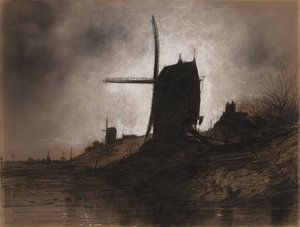 Molens in een landschap