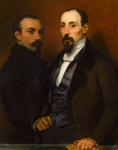 Zelfportret met zijn zoon Achille, 1836
