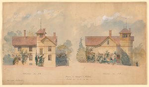 Architectonisch project voor het huis van P.J. Hetzel door Eugene Emmanuel Viollet le Duc